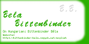 bela bittenbinder business card